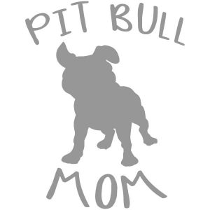 pitbull mom gray decal