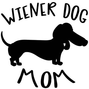 wiener dog mom black decal