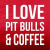 i love pit bulls and coffee red tee white design