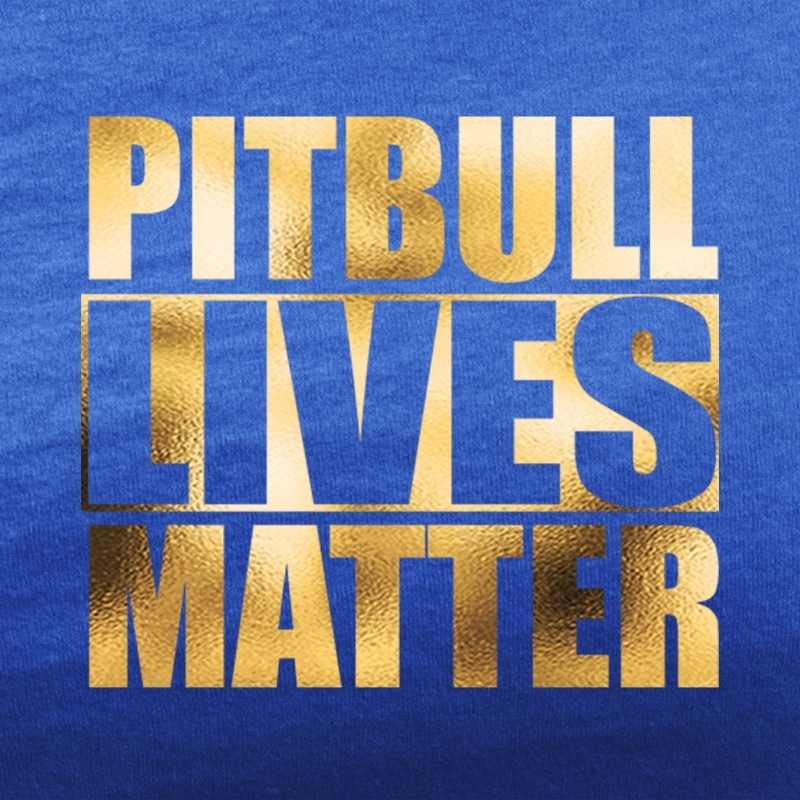 pit bull lives matter royal blue tee gold foil design