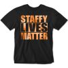 staffy lives matter orange foil design black shirt