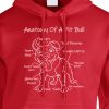 anatomy of a pit bull hoodie red white design