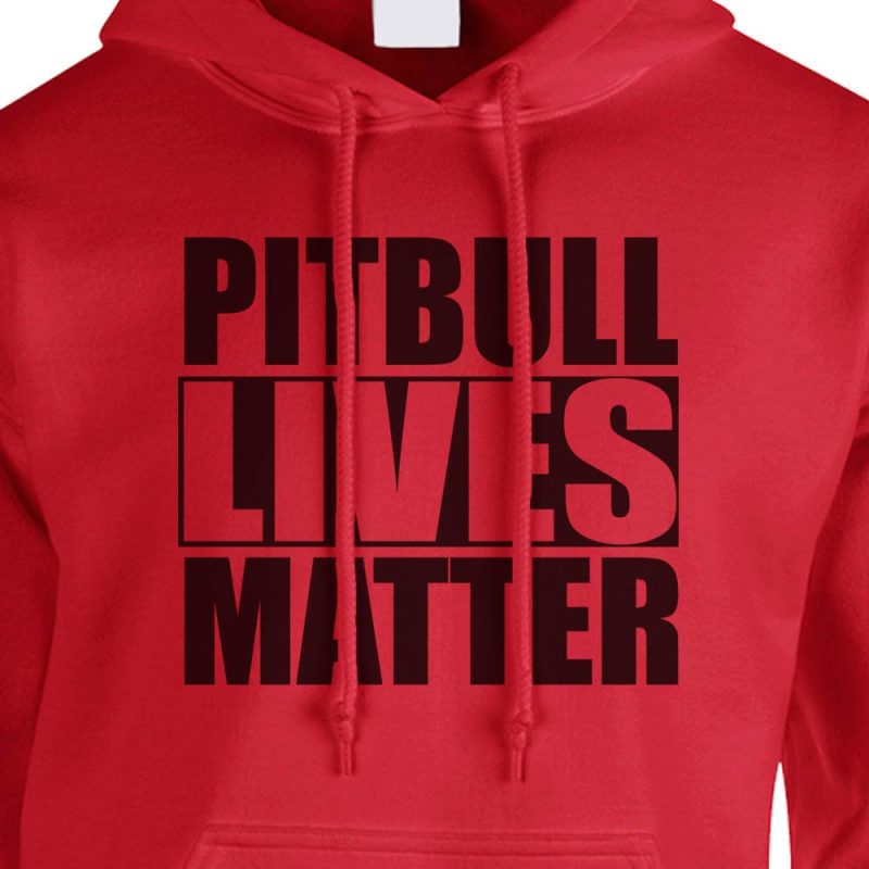 pitbull lives matter hoodie red black