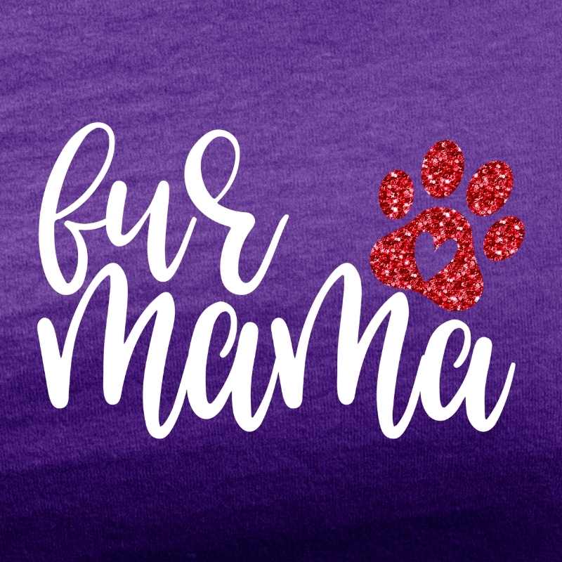 fur mama purple tee red glitter design