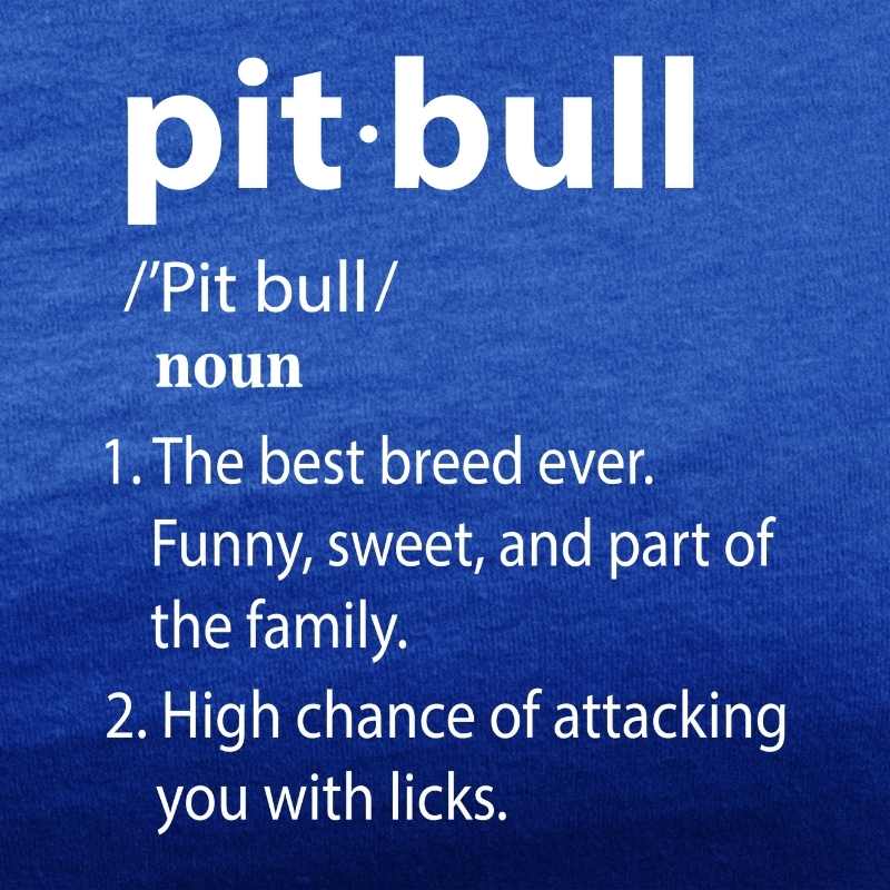 pit bull definition royal blue tee white design