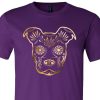pit bull sugar skull shirt shirt purple gold foil