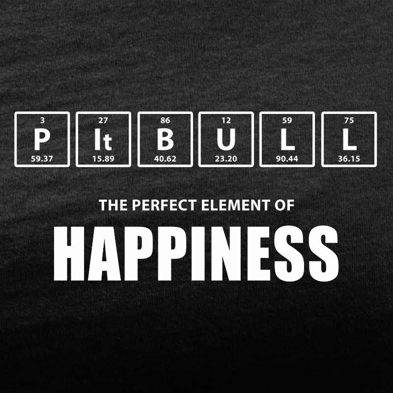 pitbull the perfect element of happiness black tee white design