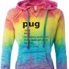 pug definition rainbow hoodie black