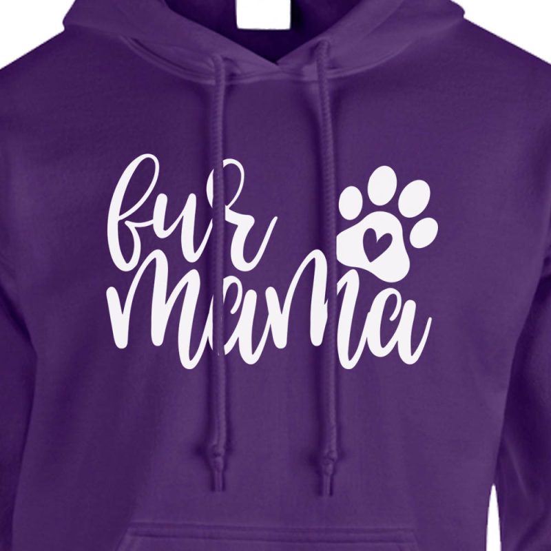 fur mama hoodie purple