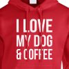 i love my dog and coffee hoodie red