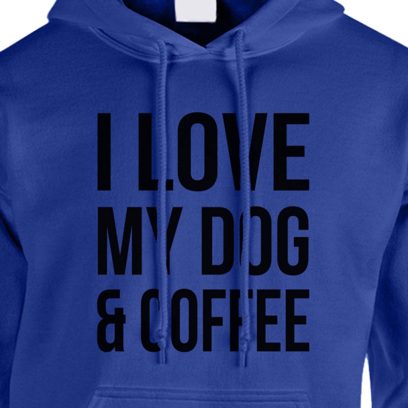 i love my dog and coffee hoodie royal blue black