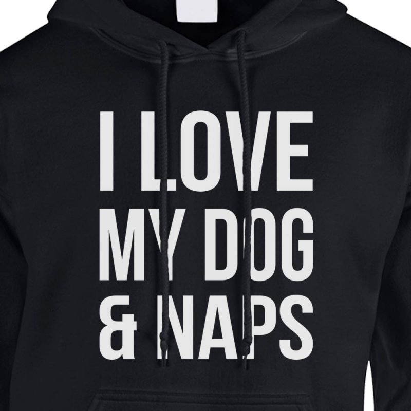 i love my dogs and naps hoodie black