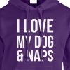 i love my dogs and naps hoodie purple