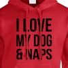 i love my dogs and naps hoodie red black