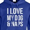 i love my dogs and naps hoodie royal blue