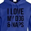 i love my dogs and naps hoodie royal blue black