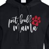 pit bull mama hoodie black red glitter