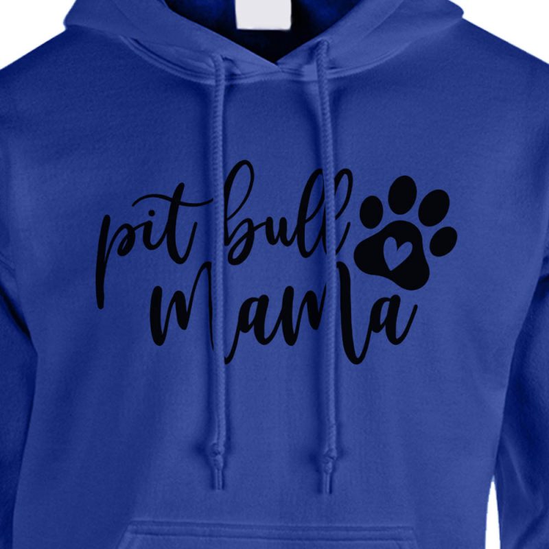 pit bull mama hoodie royal blue black