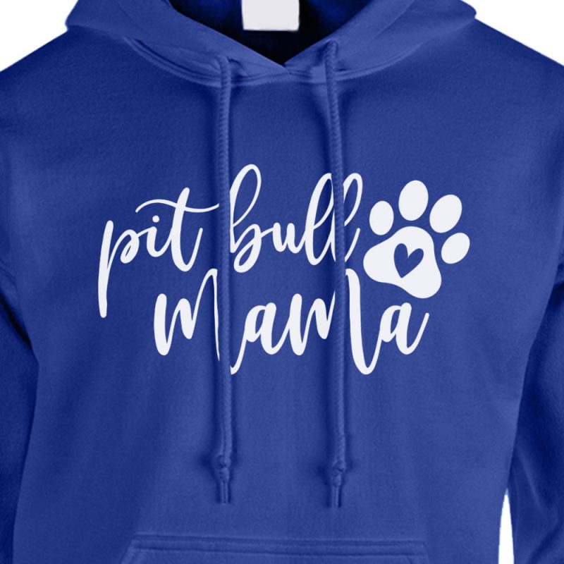pit bull mama hoodie royal blue white