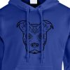 pit bull sugar skull hoodie royal blue black