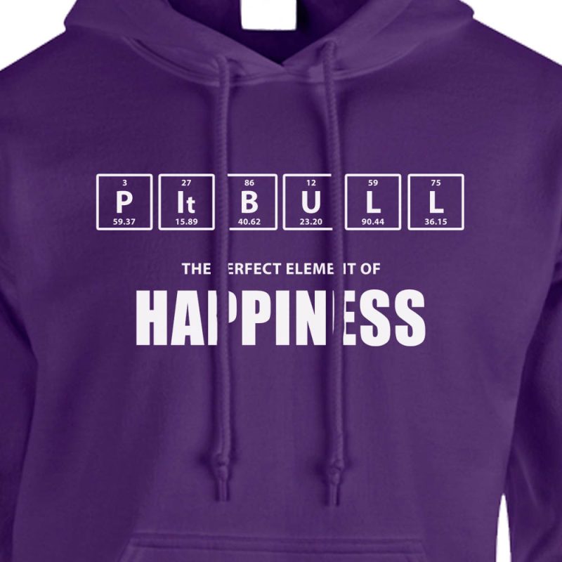 pit bull the perfect element of happiness hoodie purple