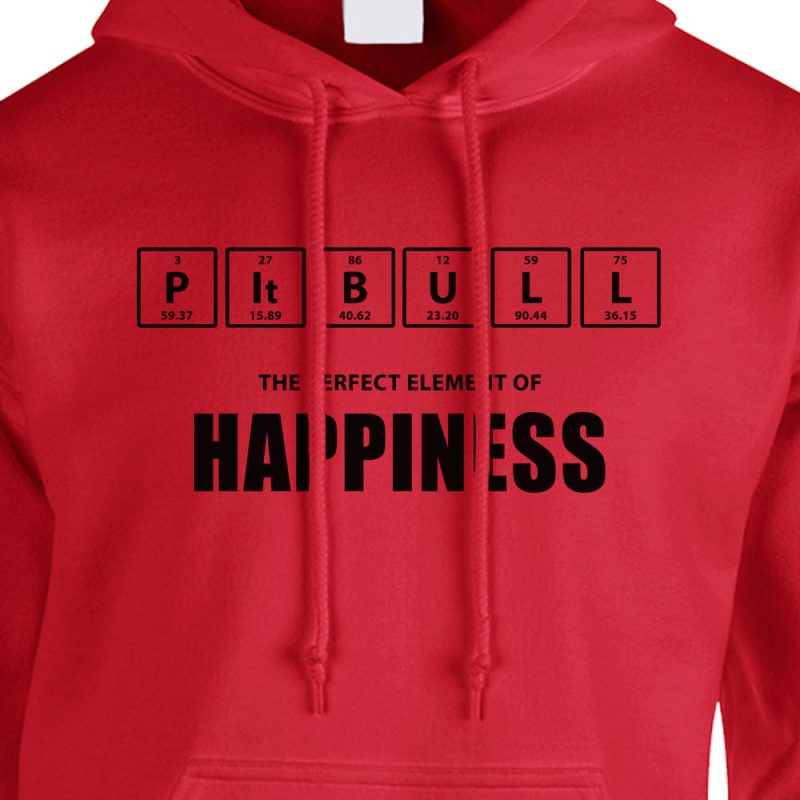 pit bull the perfect element of happiness hoodie red black