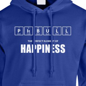 pit bull the perfect element of happiness hoodie royal blue white
