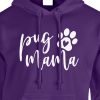 pug mama hoodie purple white