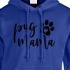 pug mama hoodie royal blue black