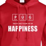 pug the perfect element of happiness hoodie red white