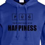 pug the perfect element of happiness hoodie royal blue black