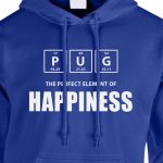 pug the perfect element of happiness hoodie royal blue white