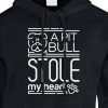 A Pit Bull Stole My Heart Hoodie Black White