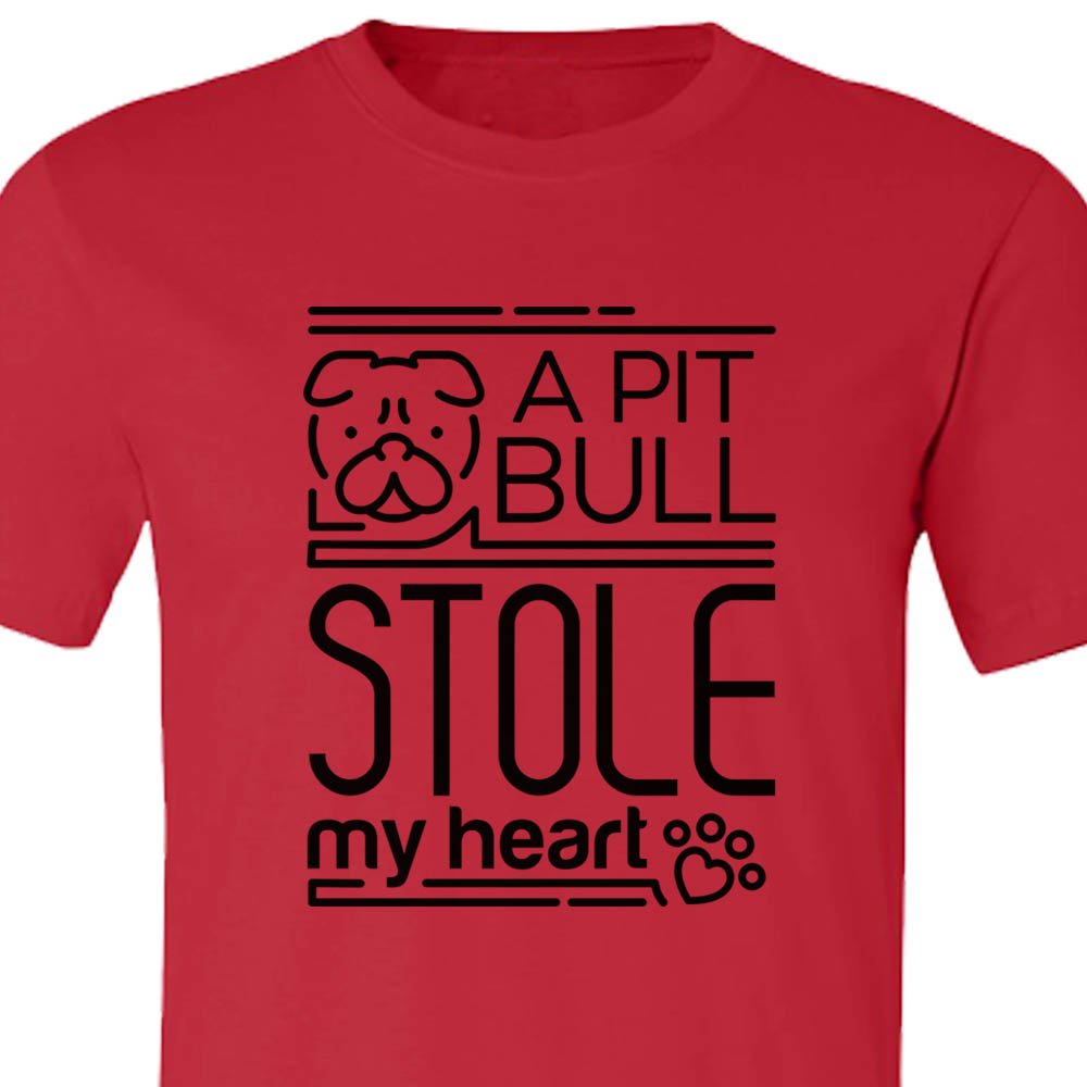 A Pit Bull Stole My Heart T-Shirt - Dog Shirts For Humans