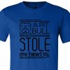 A Pit Bull Stole My Heart Shirt Royal Blue Black
