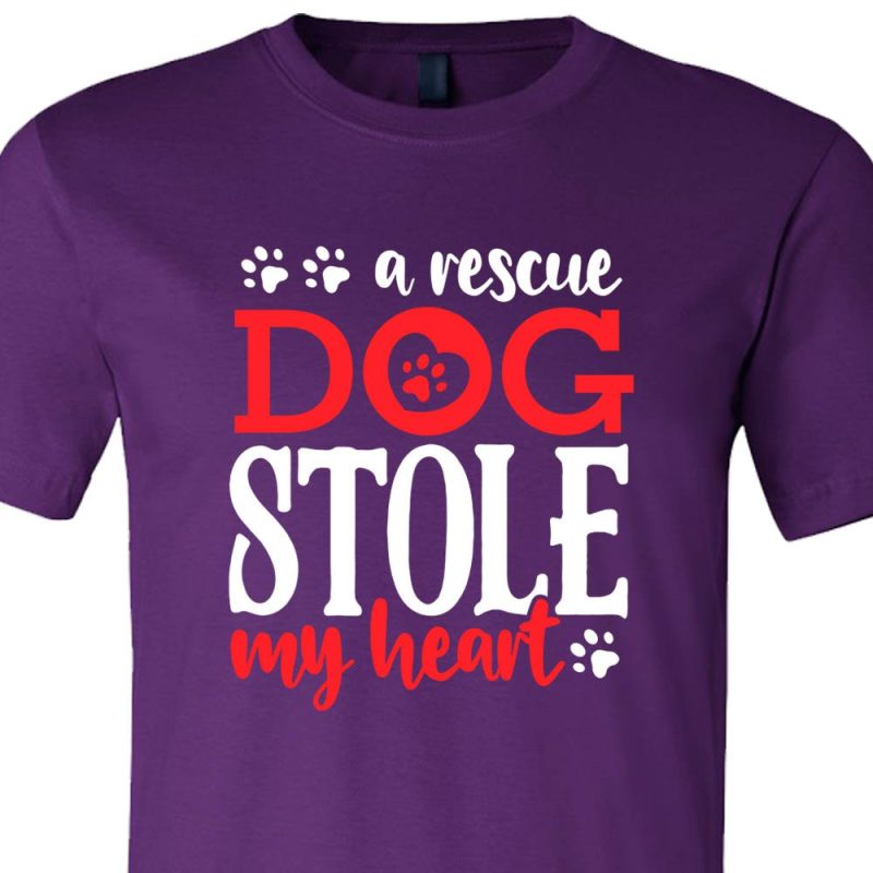 A Rescue Dog Stole My Heart Shirt Purple